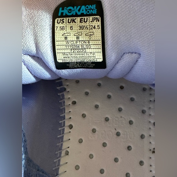 HOKA Clifton 8 Lavender / Pastel Blue - Women’s Size 7.5 - Picture 11 of 11